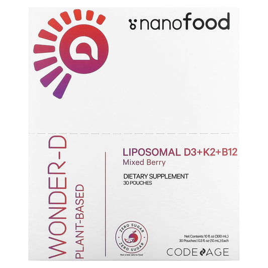 CodeAge Liposomal D3+K2+B12 Liquid Dietary Supplement, 30 Pouches - Image 1