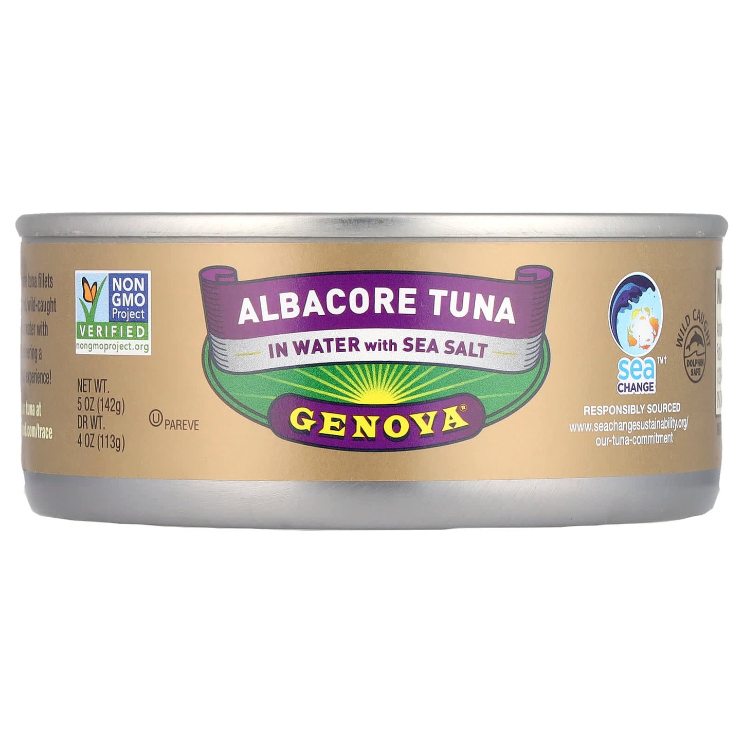 Genova Albacore Tuna in Water with Sea Salt, Sustainably Sourced - Image 1