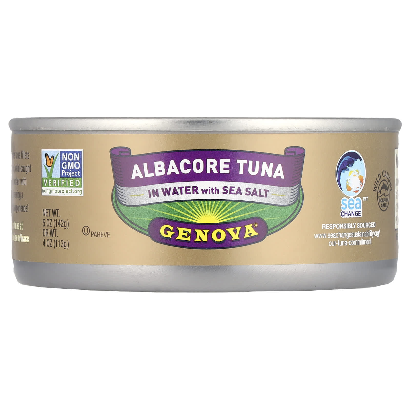 Genova Albacore Tuna in Water with Sea Salt, Sustainably Sourced - Image 1