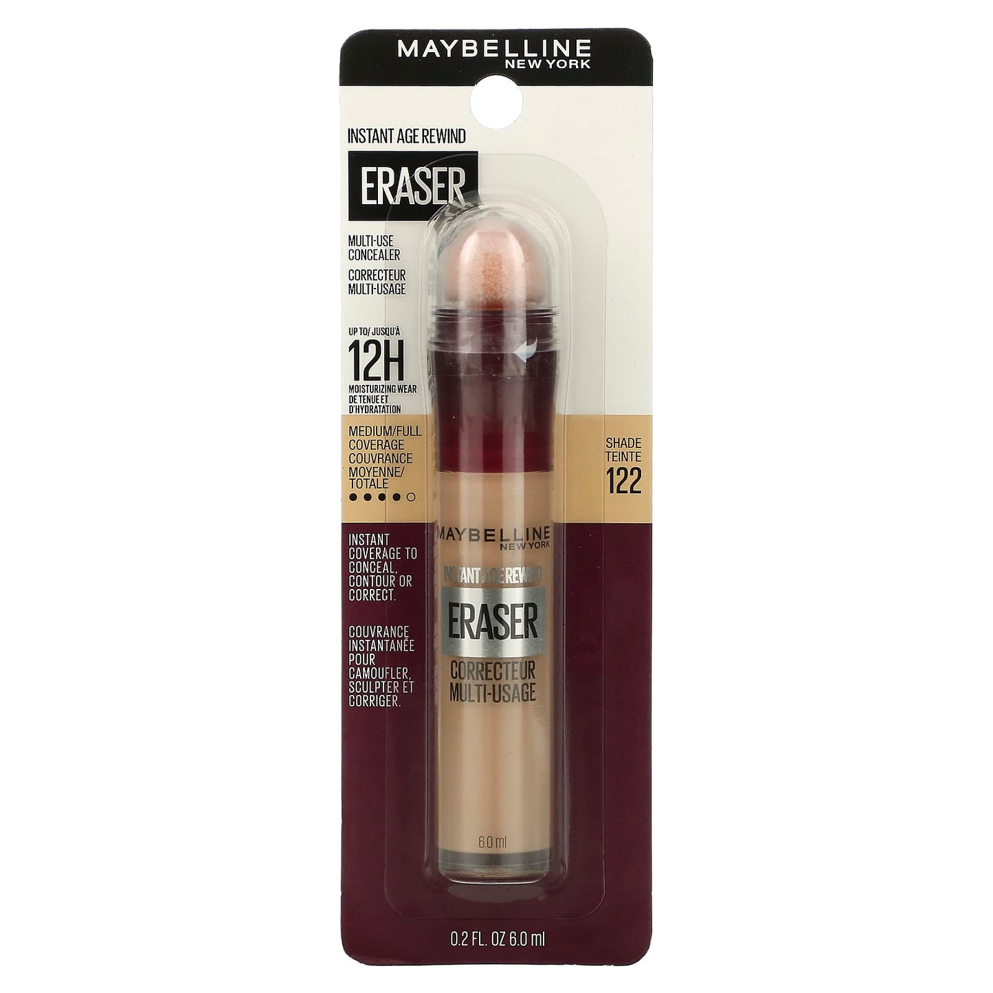 Maybelline, Instant Age Rewind, Eraser, Multi-Use Concealer, 122 Sand, 0.2 fl oz (6 ml) - Image 2
