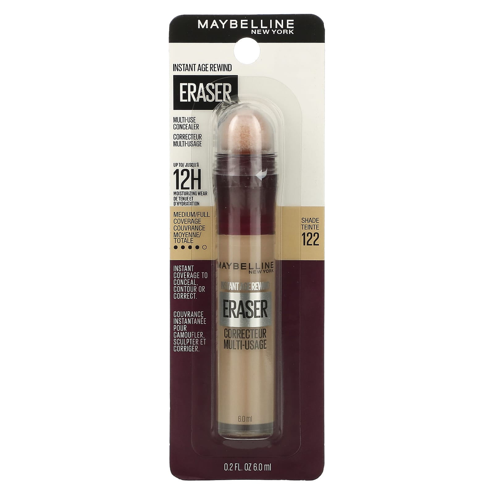 Maybelline, Instant Age Rewind, Eraser, Multi-Use Concealer, 122 Sand, 0.2 fl oz (6 ml) - Image 2