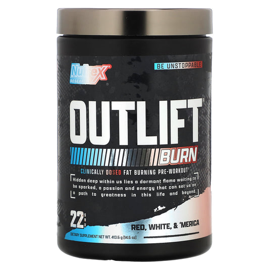 Nutrex Research, Outlift, Burn, Red, White, & 'Merica, 14.6 oz (413.6 g) - Image 1