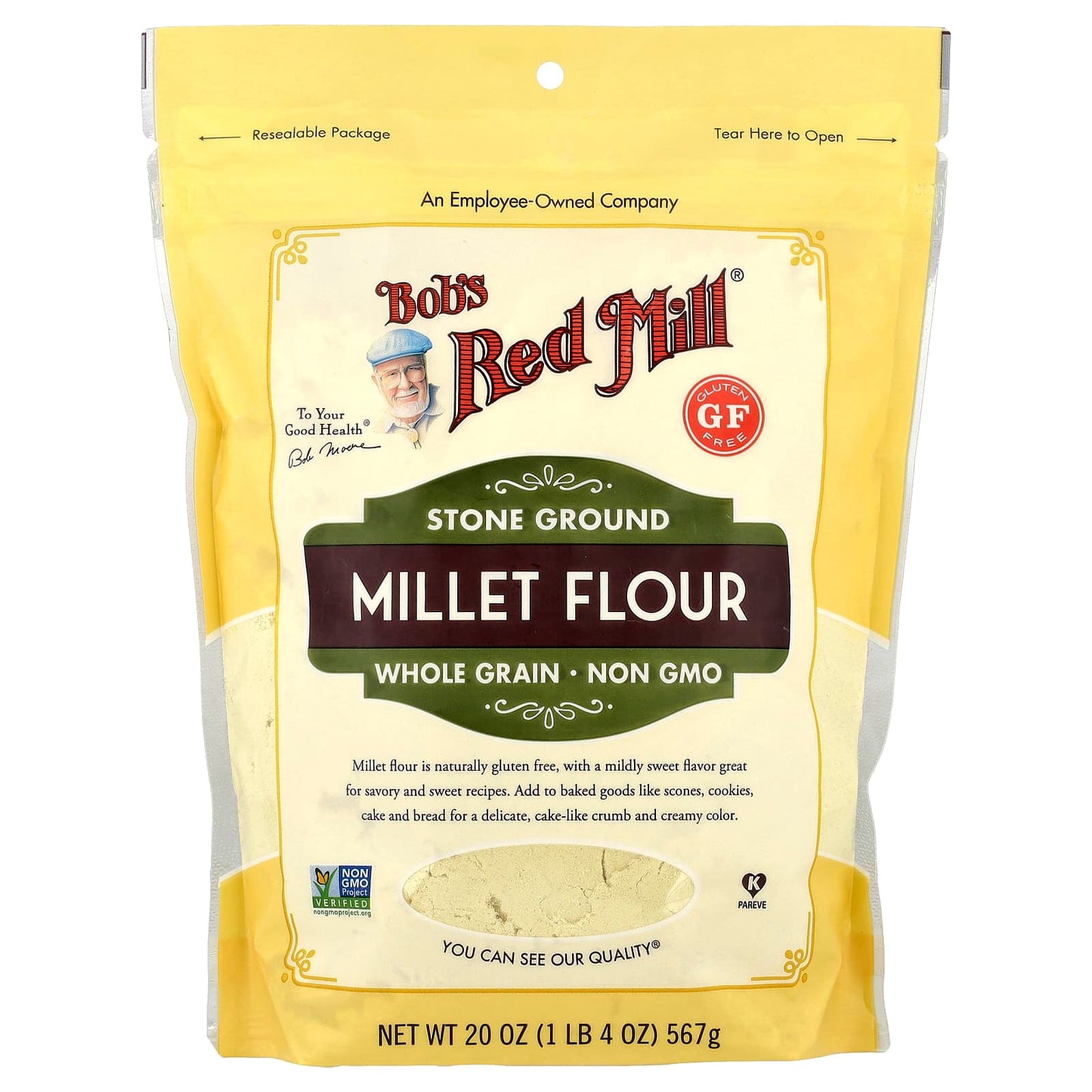 Stone Ground Millet Flour by Bob's Red Mill - Gluten Free & Non-GMO - Image 1