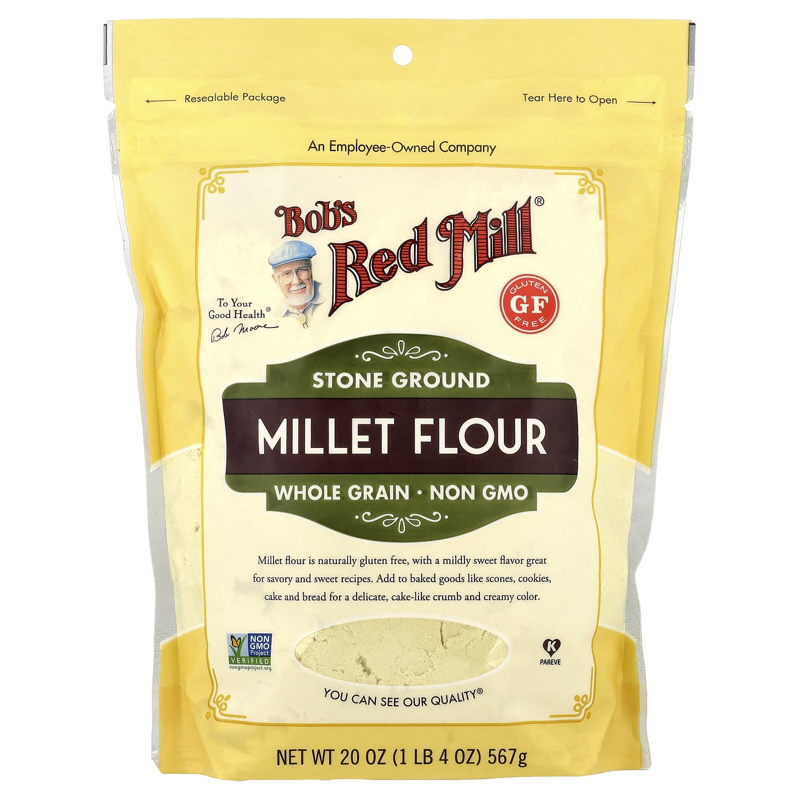 Stone Ground Millet Flour by Bob's Red Mill - Gluten Free & Non-GMO - Image 1