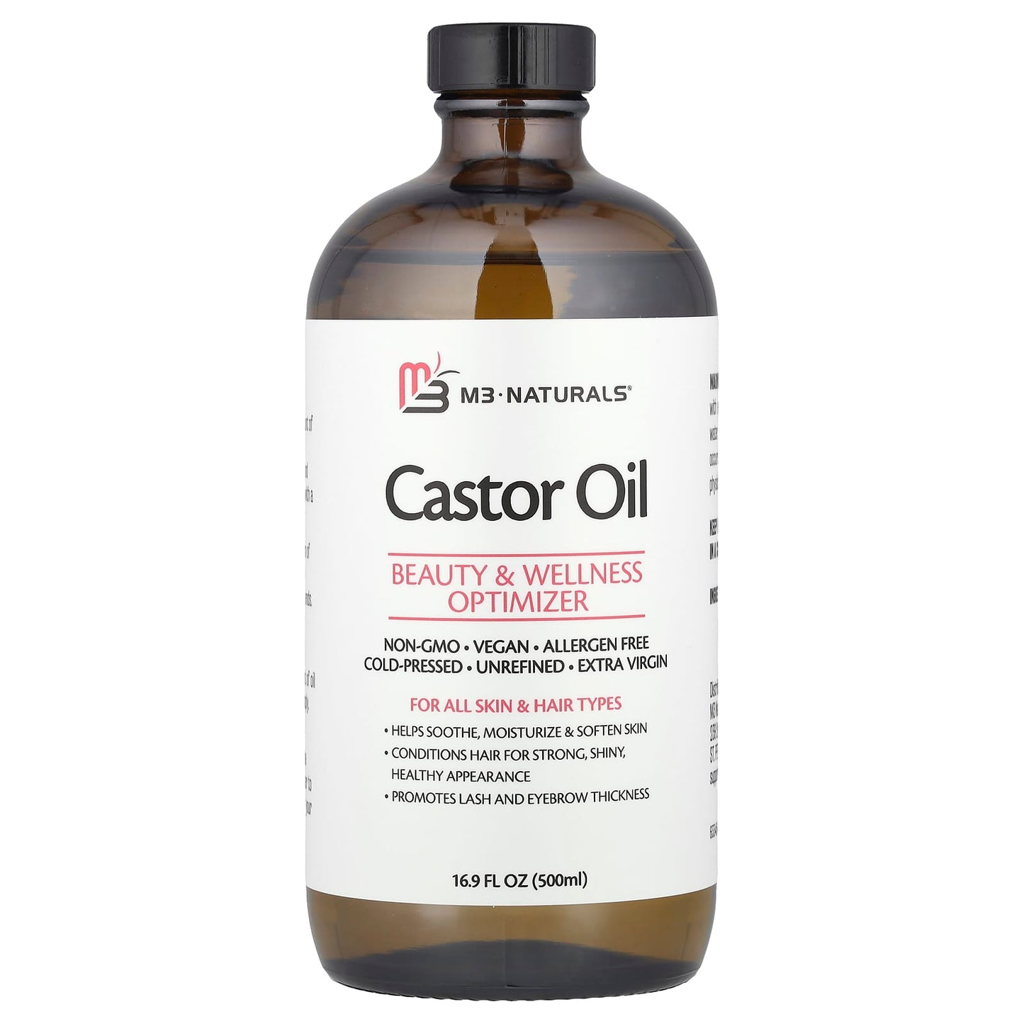 M3 Naturals, Castor Oil + Body Wrap Kit, 16.9 fl oz (500 ml) - Image 1