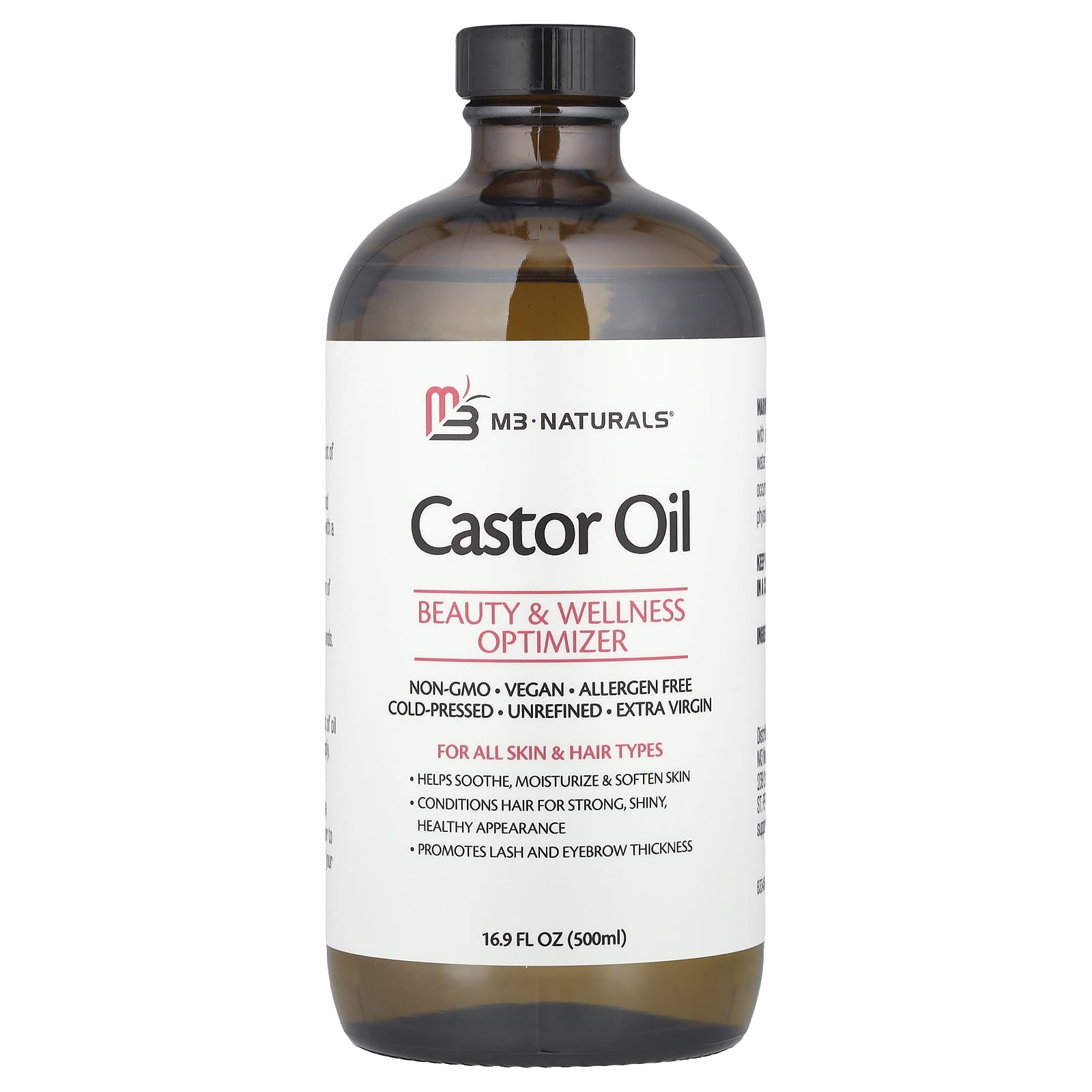 M3 Naturals, Castor Oil + Body Wrap Kit, 16.9 fl oz (500 ml) - Image 1