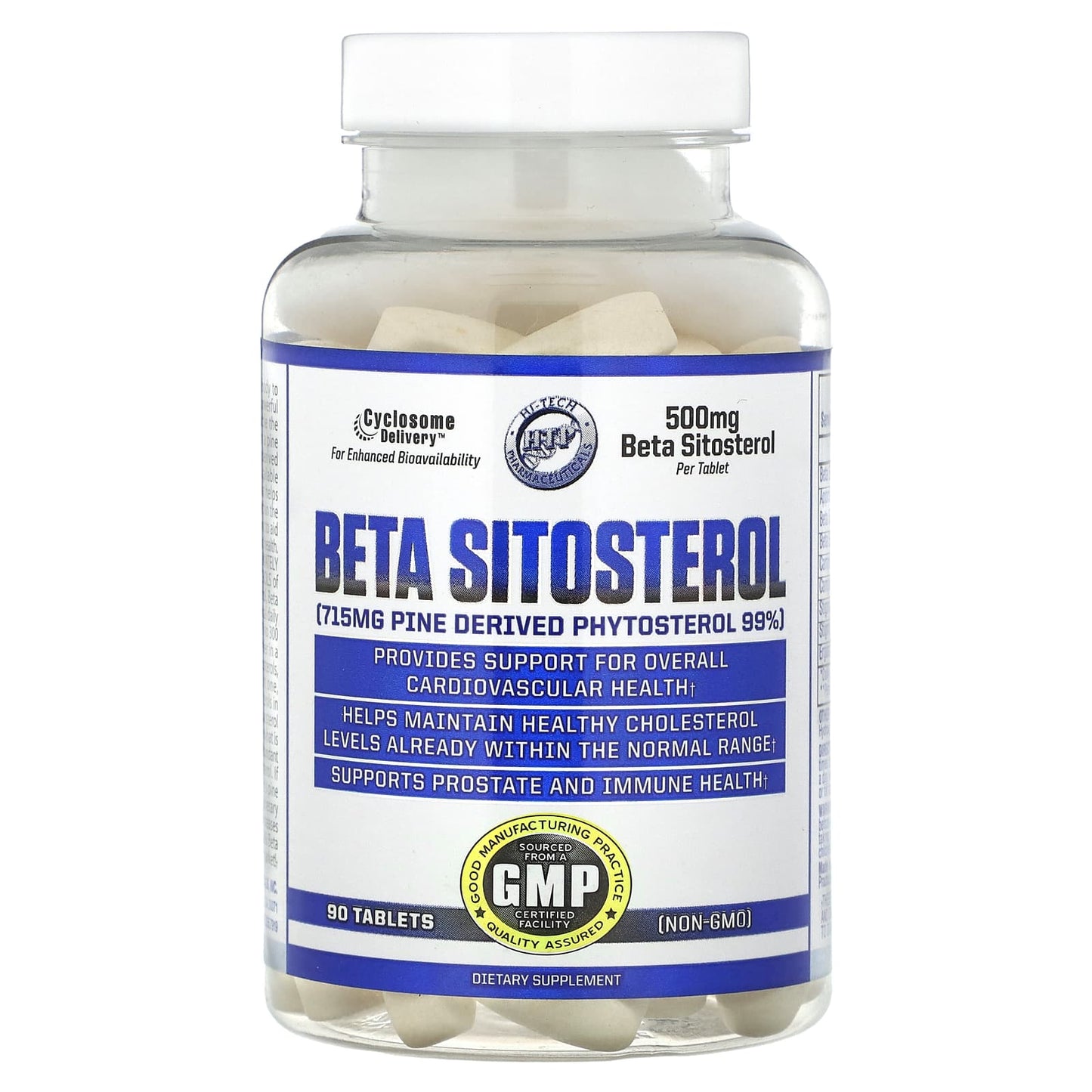 Hi-Tech Beta Sitosterol Supplements for Heart Health, 500mg, 90 Tablets - Image 1