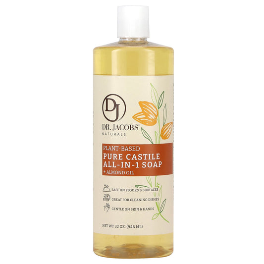 Dr. Jacobs Naturals Plant-Based Castile Soap, 32 oz - Gentle & Versatile - Image 1