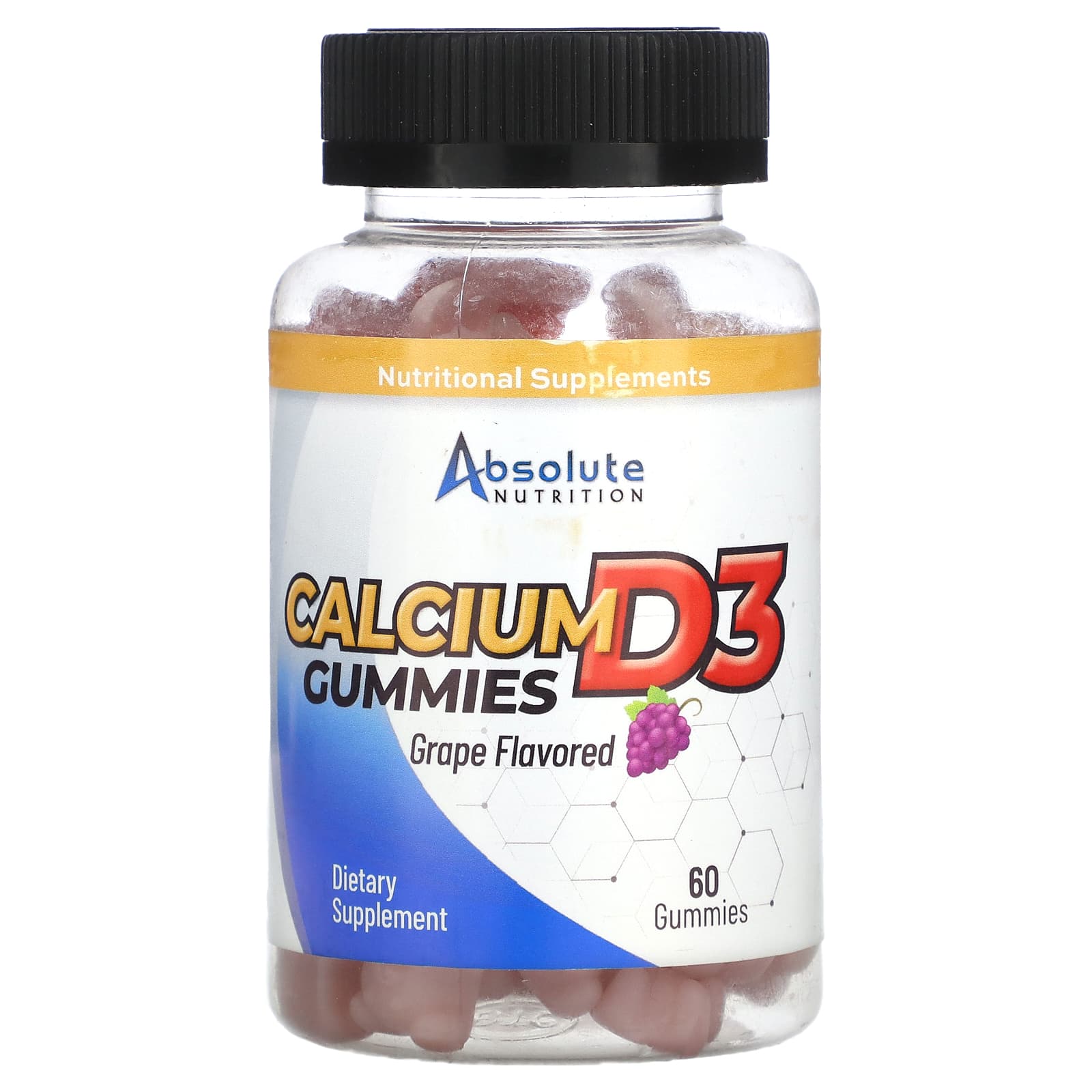 Absolute Nutrition Grape Calcium D3 Gummies for Strong Bones - Image 1