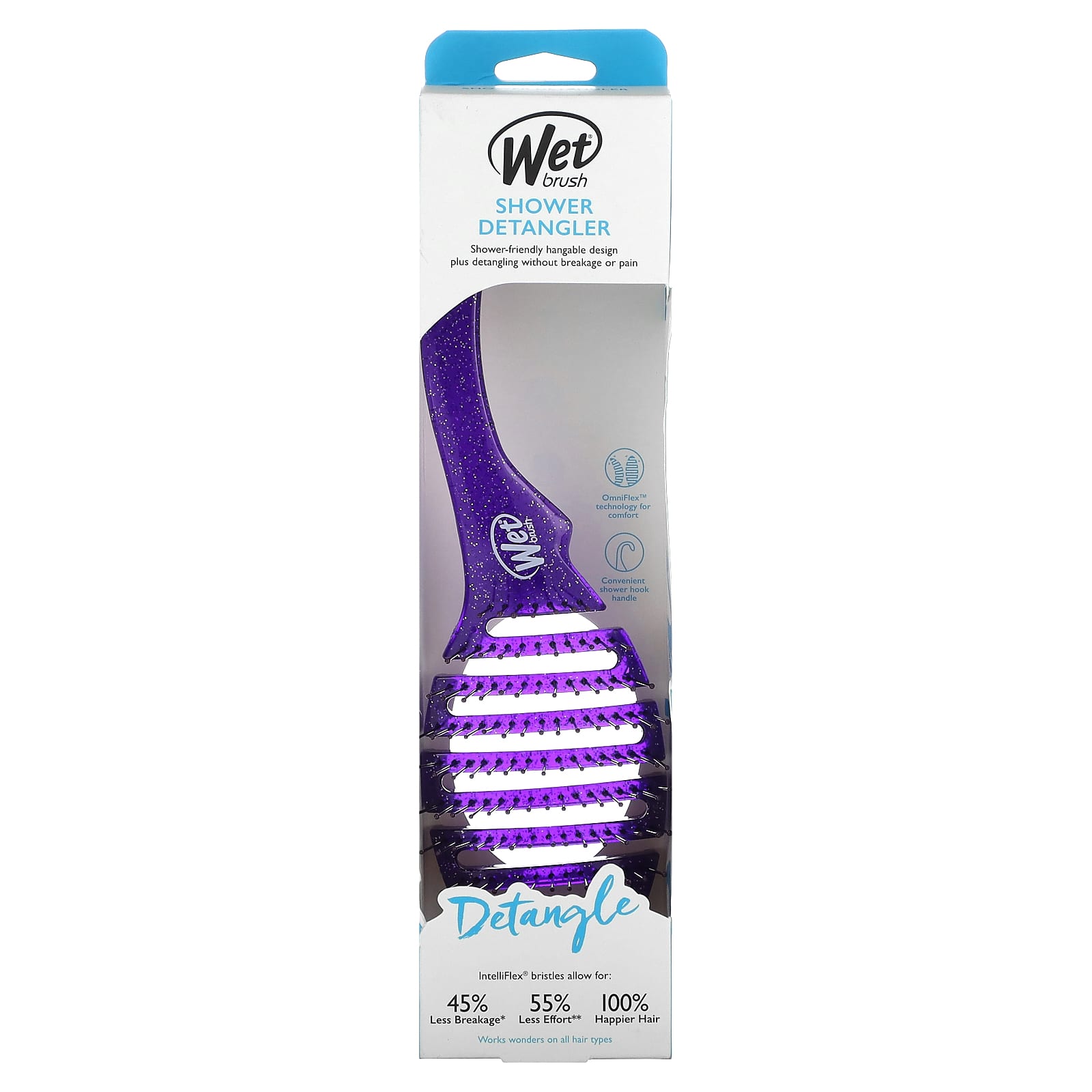 Wet Brush, Shower Detangler Brush, Purple, 1 Brush - Image 2