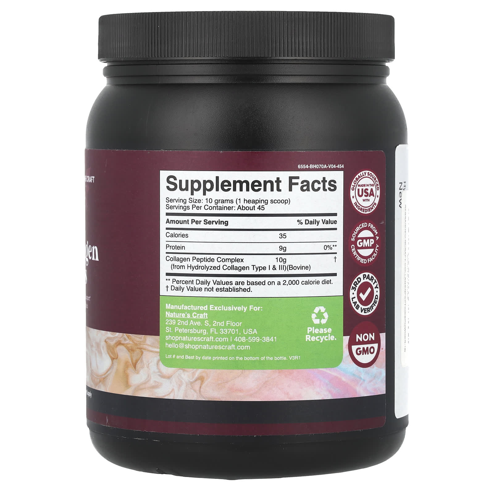 Nature's Craft, Multi Collagen Peptides, Unflavored, 16 oz (454 g) - Image 2