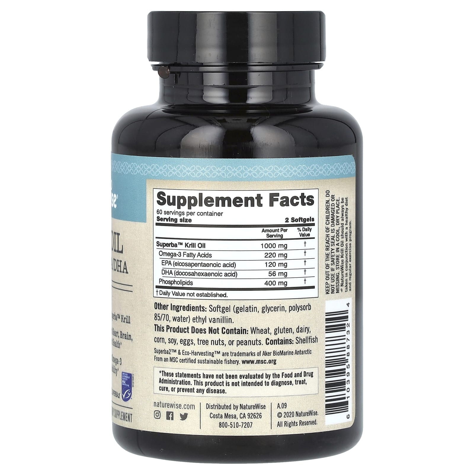 NatureWise, Krill Oil, Omega-3 EPA/DHA, 120 Softgels - Image 2