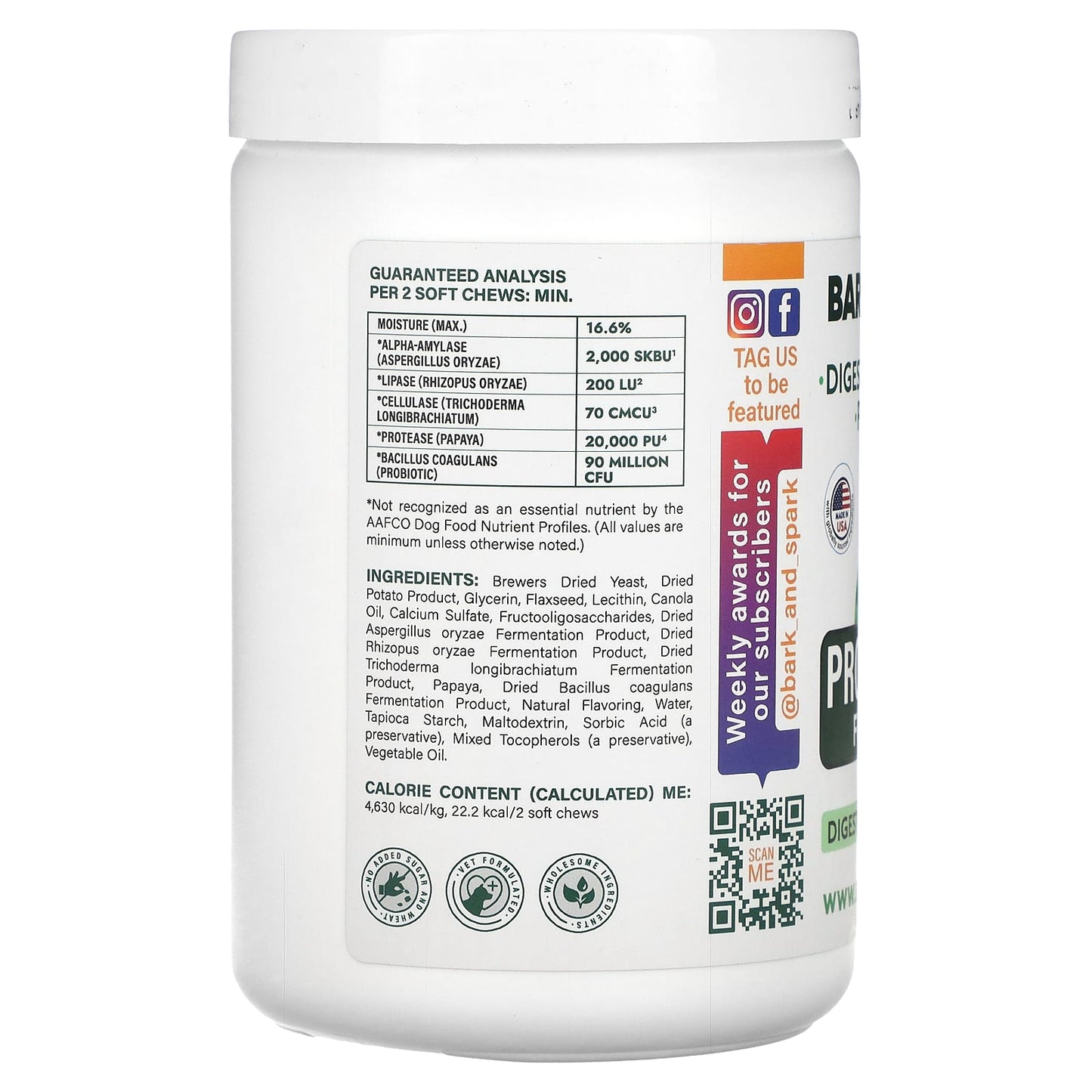 Probiotics for Dogs by Bark&Spark - 180 Soft Chews - Digestive Health - Image 2