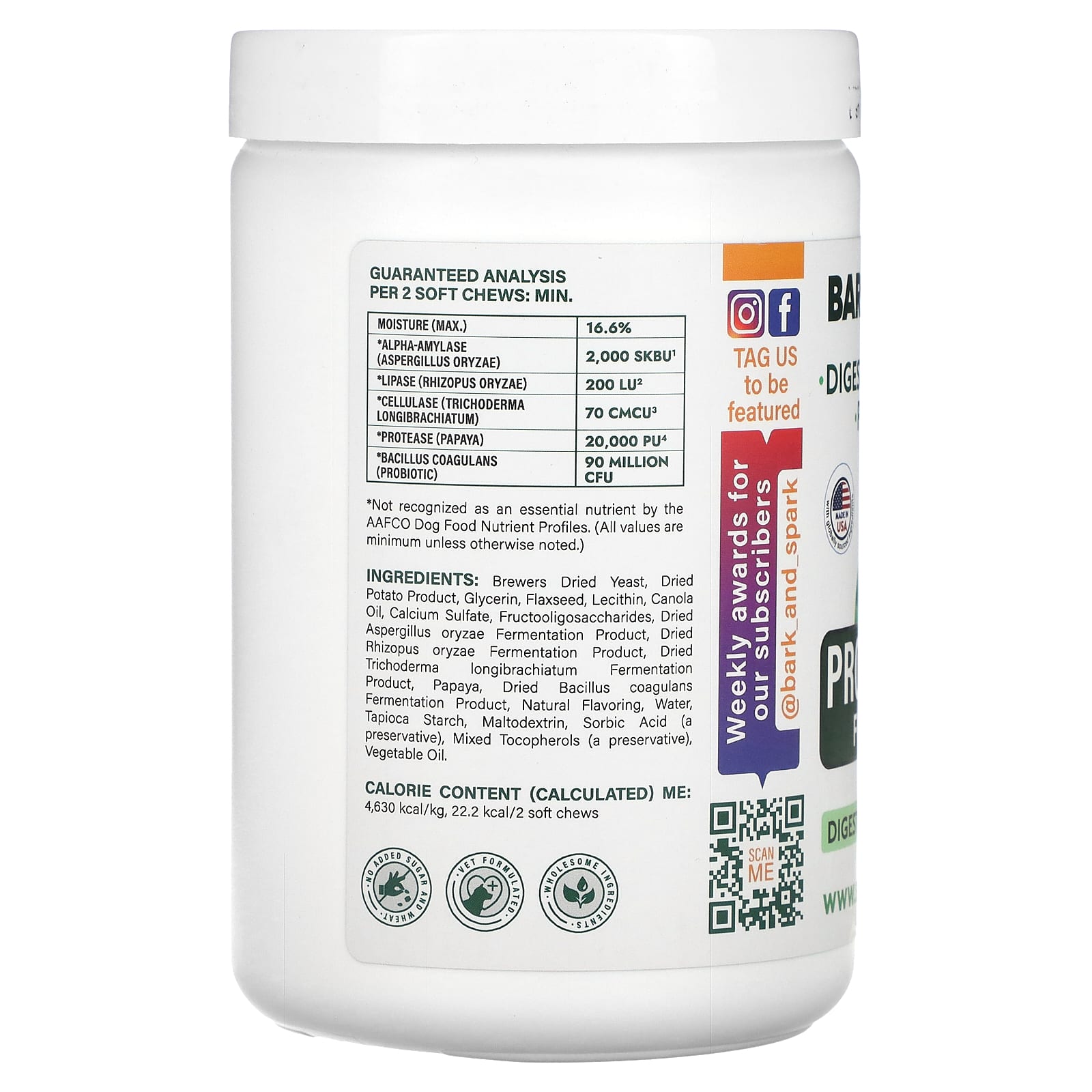 Probiotics for Dogs by Bark&Spark - 180 Soft Chews - Digestive Health - Image 2