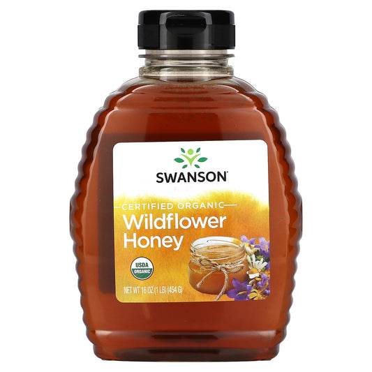 Swanson, Certified Organic Wildflower Honey, 16 oz (454 g) - Image 1