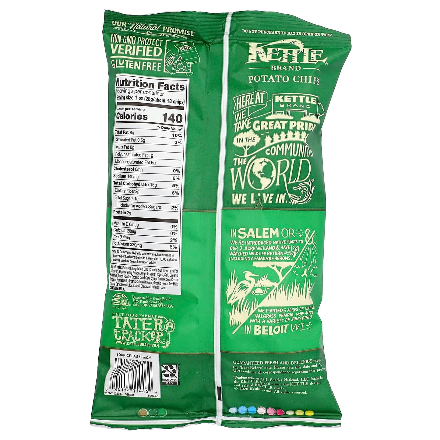 Kettle Foods, Potato Chips, Sour Cream And Onion, 5 oz (141 g) - Image 2