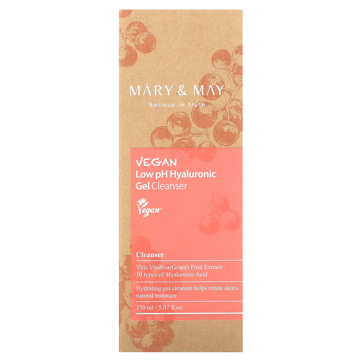 Mary & May, Vegan Low pH Hyaluronic Gel Cleanser, 5.07 fl oz (150 ml) - Image 2