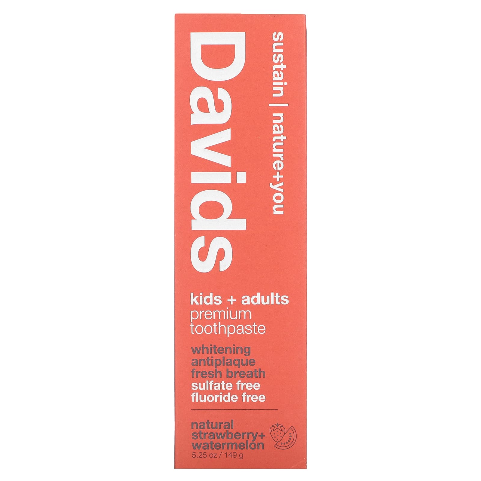 Natural Toothpaste for Kids & Adults - Strawberry & Watermelon - 5.25 oz (149g) - Image 2
