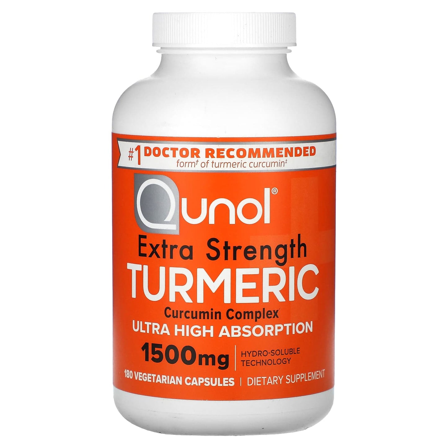 Qunol, Extra Strength Turmeric, 180 Vegetarian Capsules (500 mg per Capsule) - Image 1