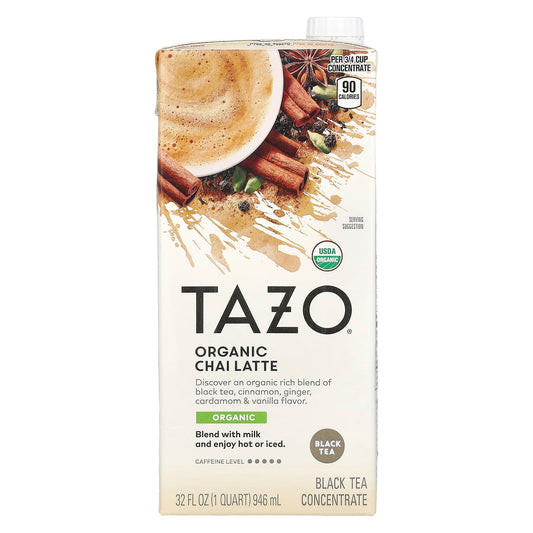 TAZO, Organic Chai Latte, Black Tea Concentrate, 32 fl oz (946 ml) - Image 1