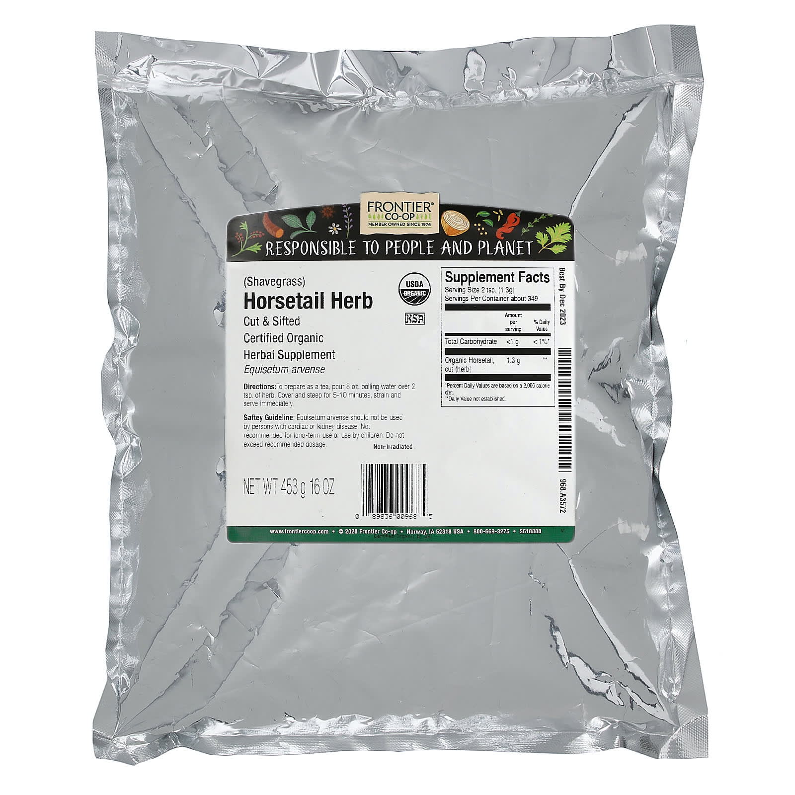 Organic Horsetail Herb for Tea, 16 oz, Non-Irradiated, Kosher - Image 2