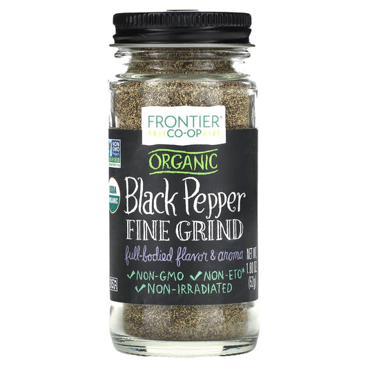 Organic Black Pepper Fine Grind by Frontier Co-op, 1.80 oz (52 g) - Image 1