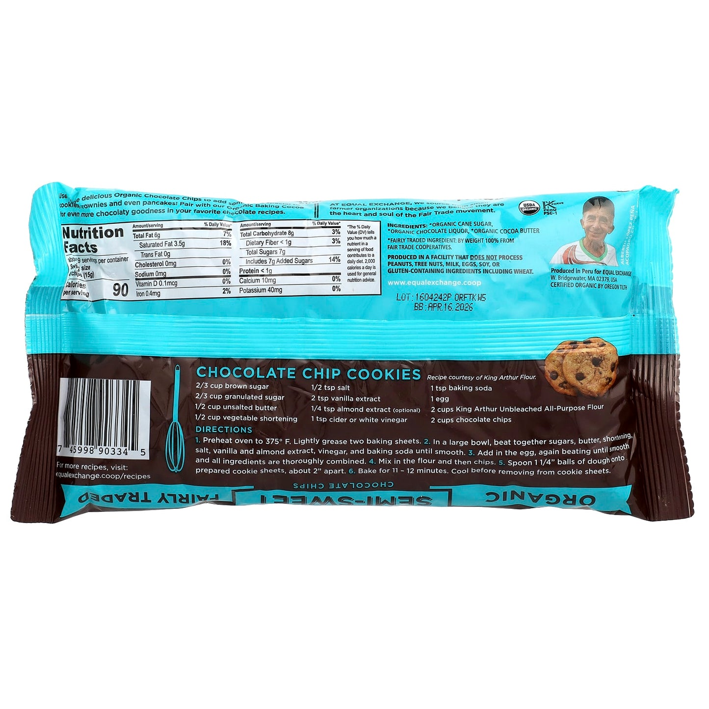 Organic Semi-Sweet Chocolate Chips by Equal Exchange, 55% Cacao - Image 2