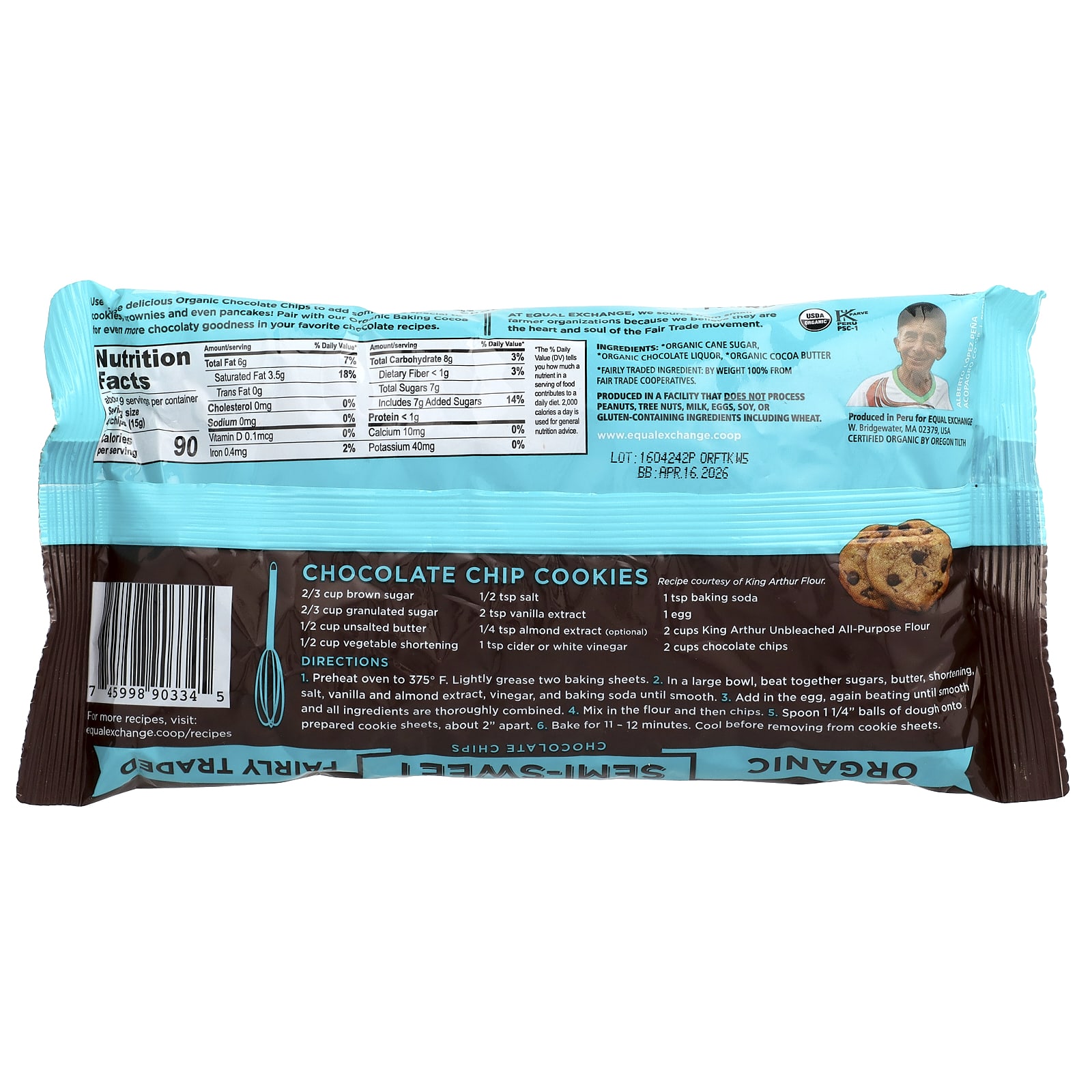 Organic Semi-Sweet Chocolate Chips by Equal Exchange, 55% Cacao - Image 2