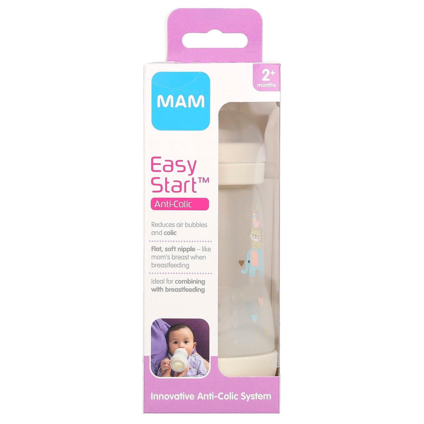 MAM, Easy Start, Anti Colic Bottle, 2+ Months, 1 Count - Image 1