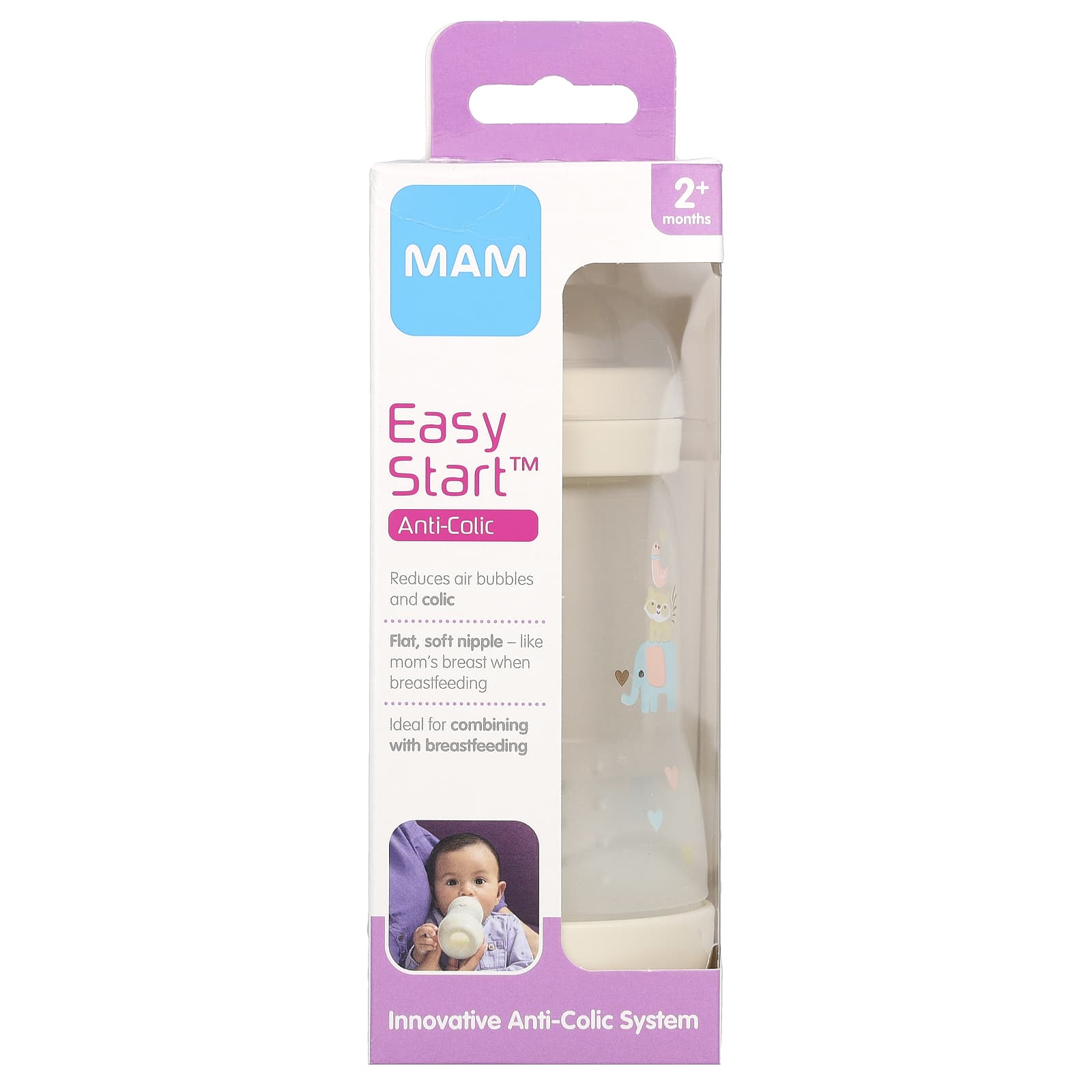 MAM, Easy Start, Anti Colic Bottle, 2+ Months, 1 Count - Image 1