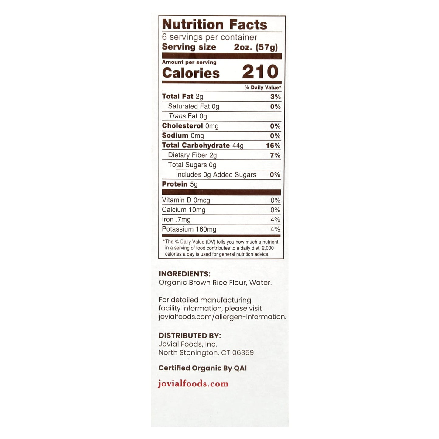 Delicious Jovial Brown Rice Pasta Shells - Organic, Gluten-Free, 12 oz - Image 2