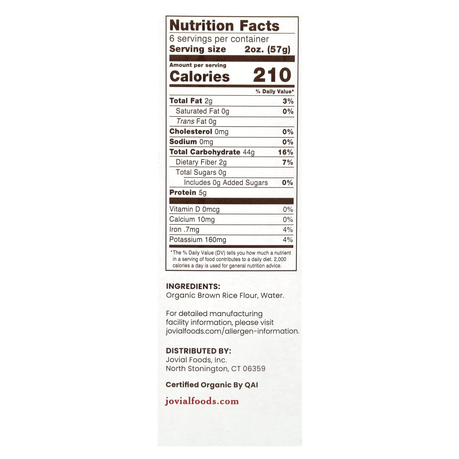 Delicious Jovial Brown Rice Pasta Shells - Organic, Gluten-Free, 12 oz - Image 2