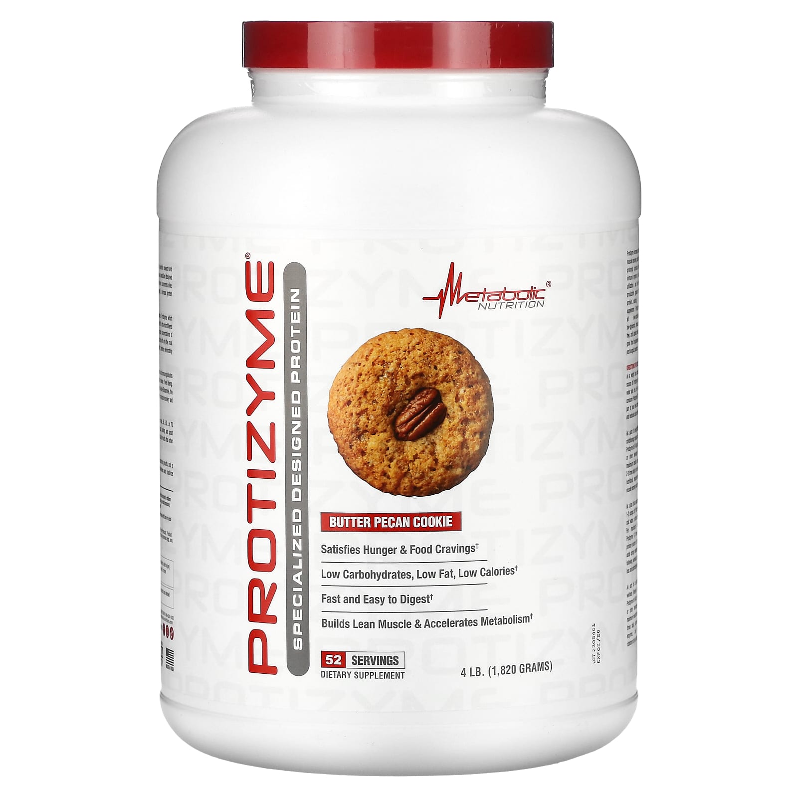 Metabolic Nutrition, Protizyme, Specialized Designed Protein, Butter Pecan Cookie, 4 lb (1,820 g) - Image 1