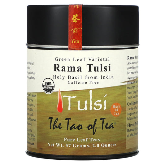 The Tao of Tea, Green Leaf Varietal, Rama Tulsi Tea, Caffeine Free, 2 oz (57 g) - Image 1