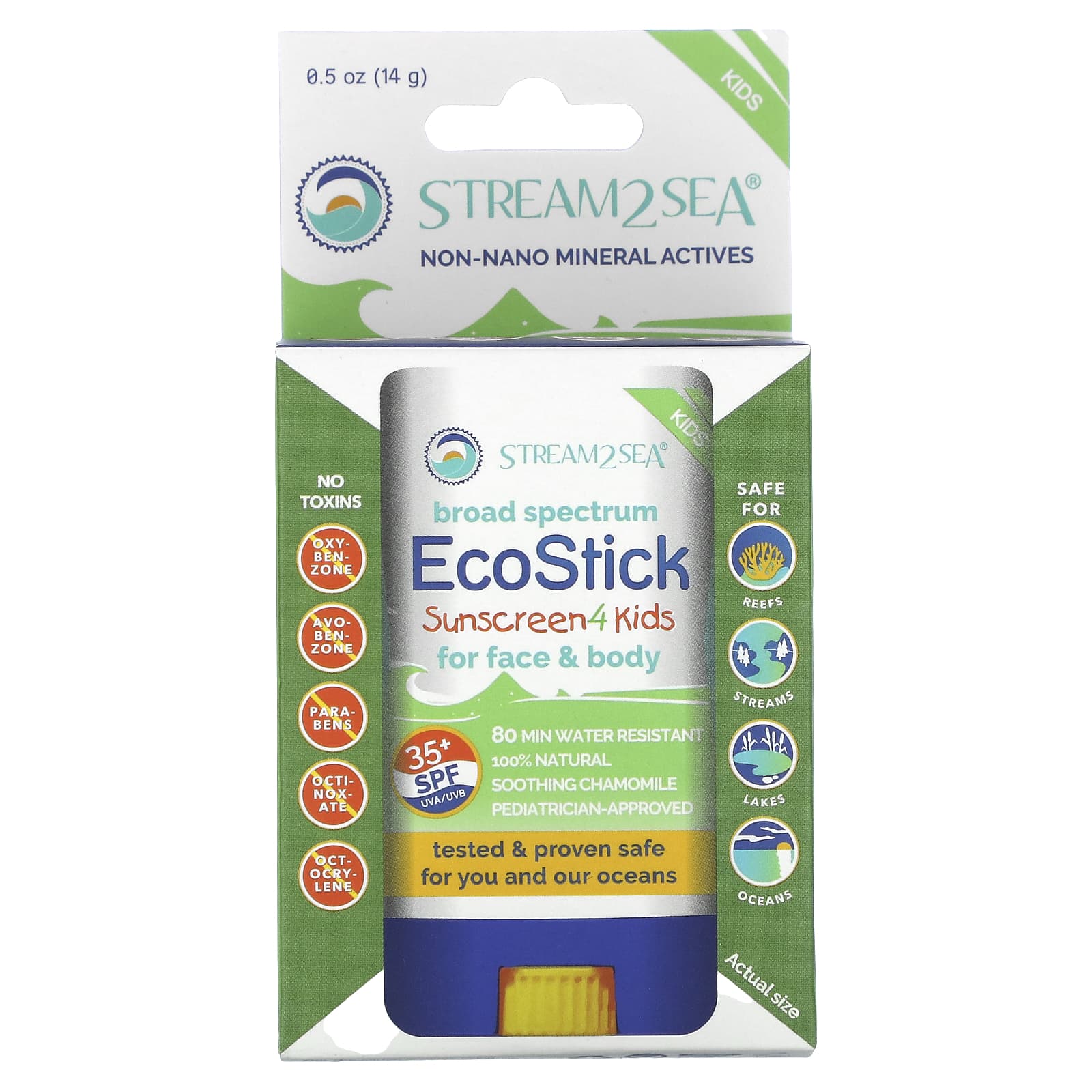 Stream2Sea, EcoStick Sunscreen 4 Kids, SPF 35+, Fragrance Free, 0.5 oz (16 g) - Image 2