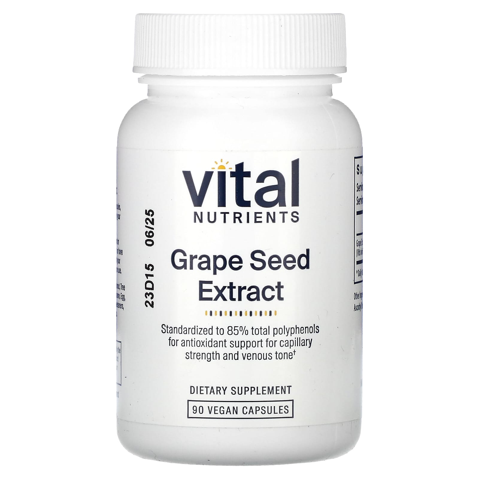 Vital Nutrients, Grape Seed Extract, 90 Vegan Capsules (100 mg per Capsule) - Image 1