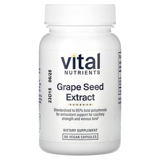 Vital Nutrients, Grape Seed Extract, 90 Vegan Capsules (100 mg per Capsule) - Image 1