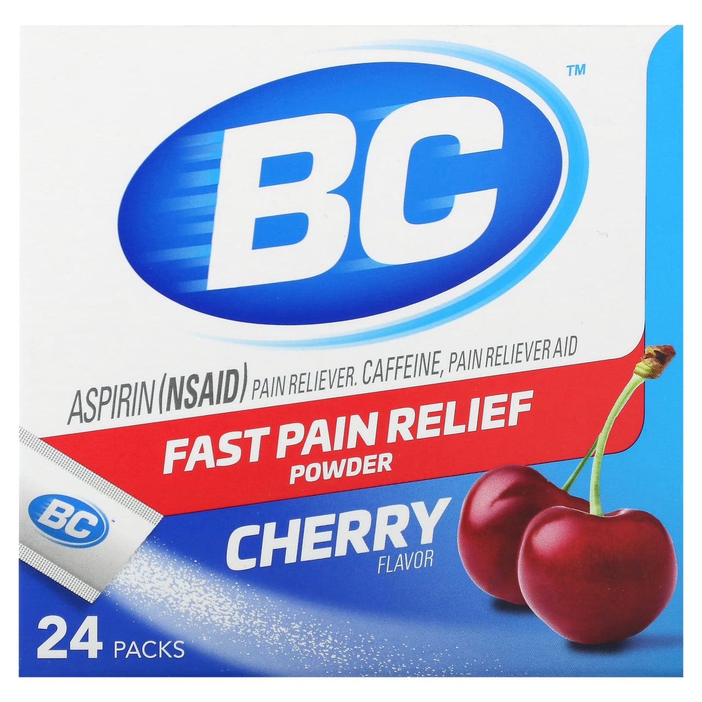 BC Fast Pain Relief Powder, 24 Packs, Cherry - Image 1