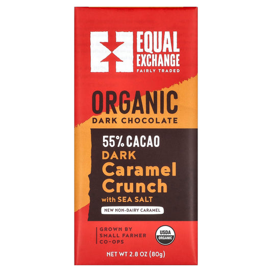 Rich Organic Dark Chocolate with Caramel Crunch - Fair Trade, 55% Cacao - Image 1