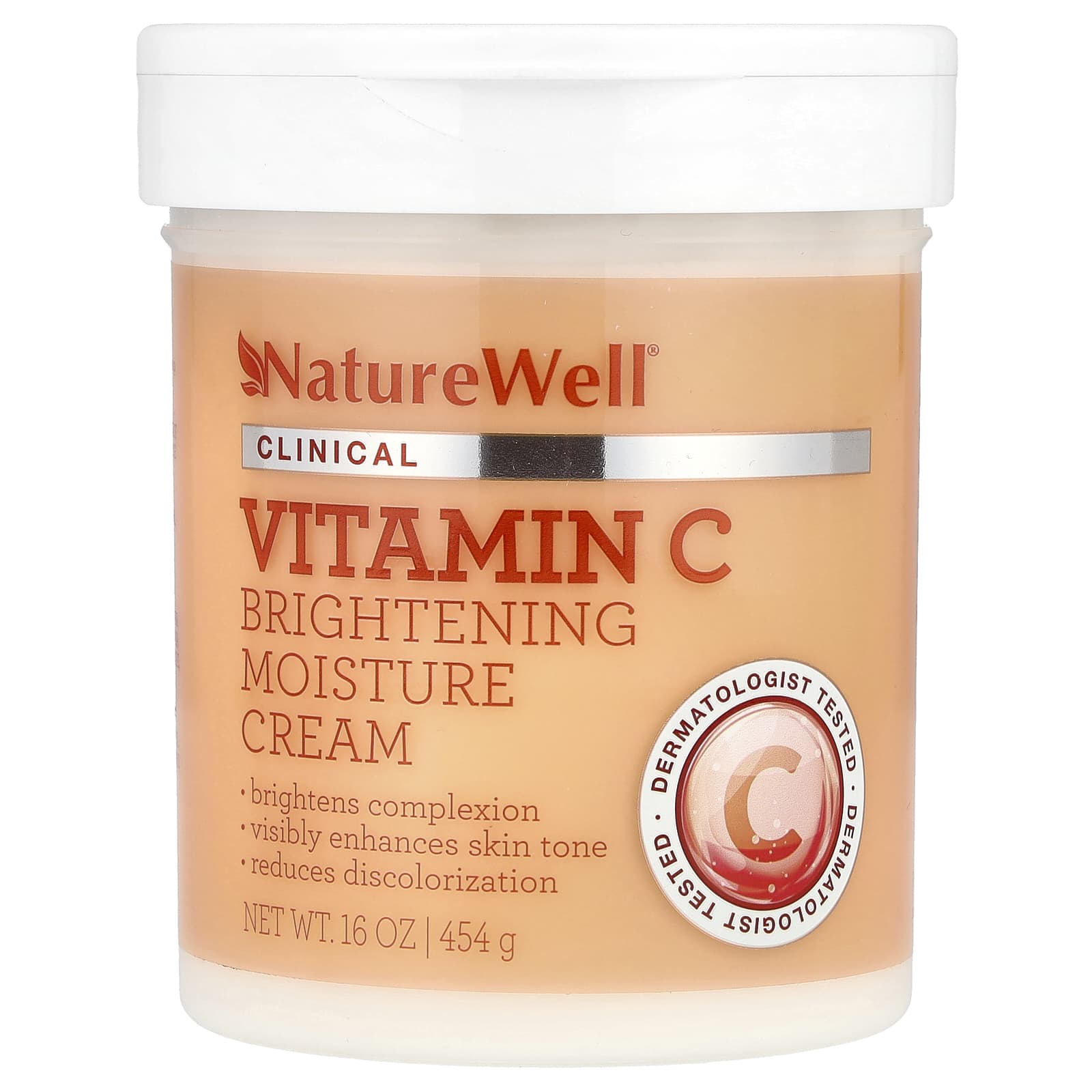 Naturewell, Vitamin C, Brightening Moisture Cream, 16 oz (454 g) - Image 1