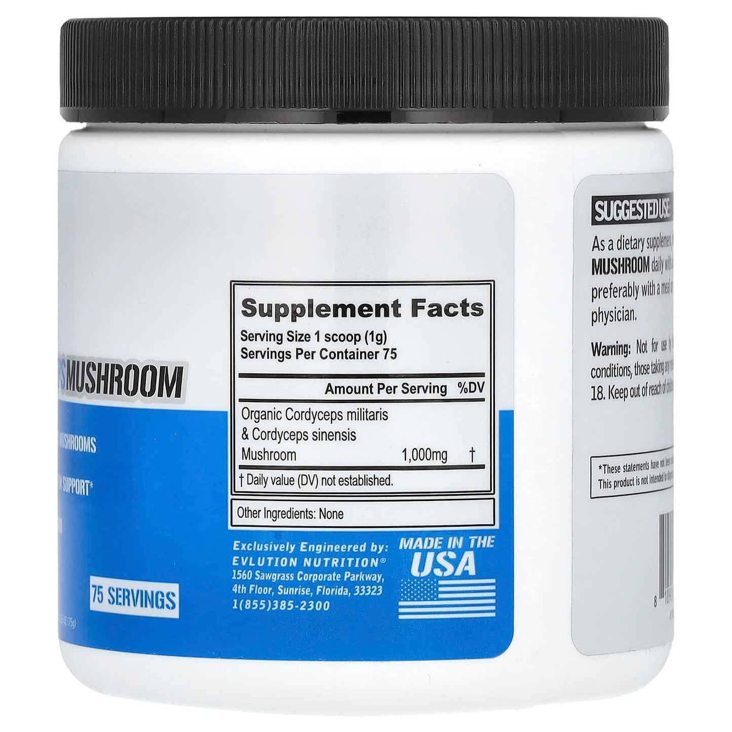 <strong>EVLution Nutrition</strong> Cordyceps Mushroom Supplement - 100% Organic & Vegan - Image 2