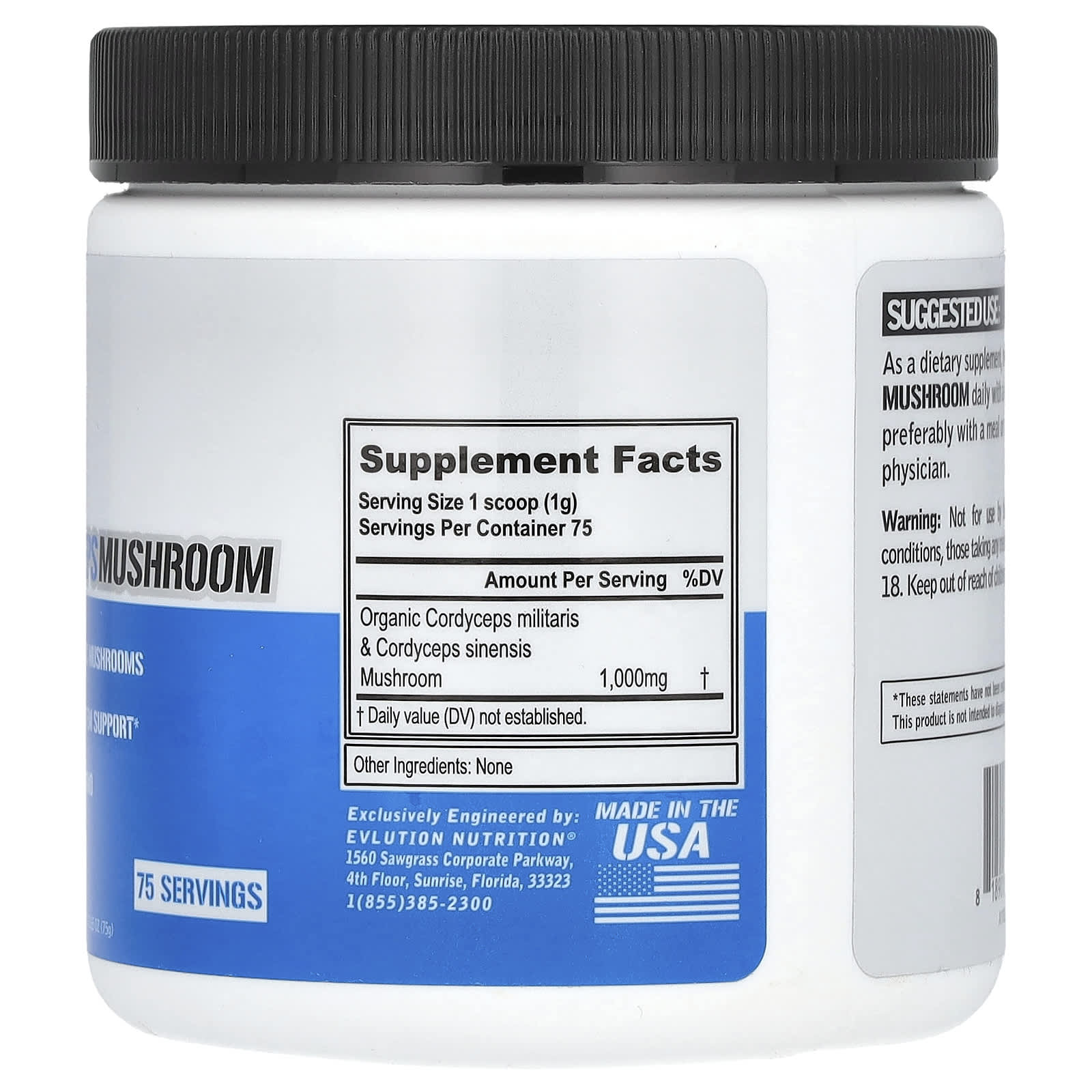 <strong>EVLution Nutrition</strong> Cordyceps Mushroom Supplement - 100% Organic & Vegan - Image 2