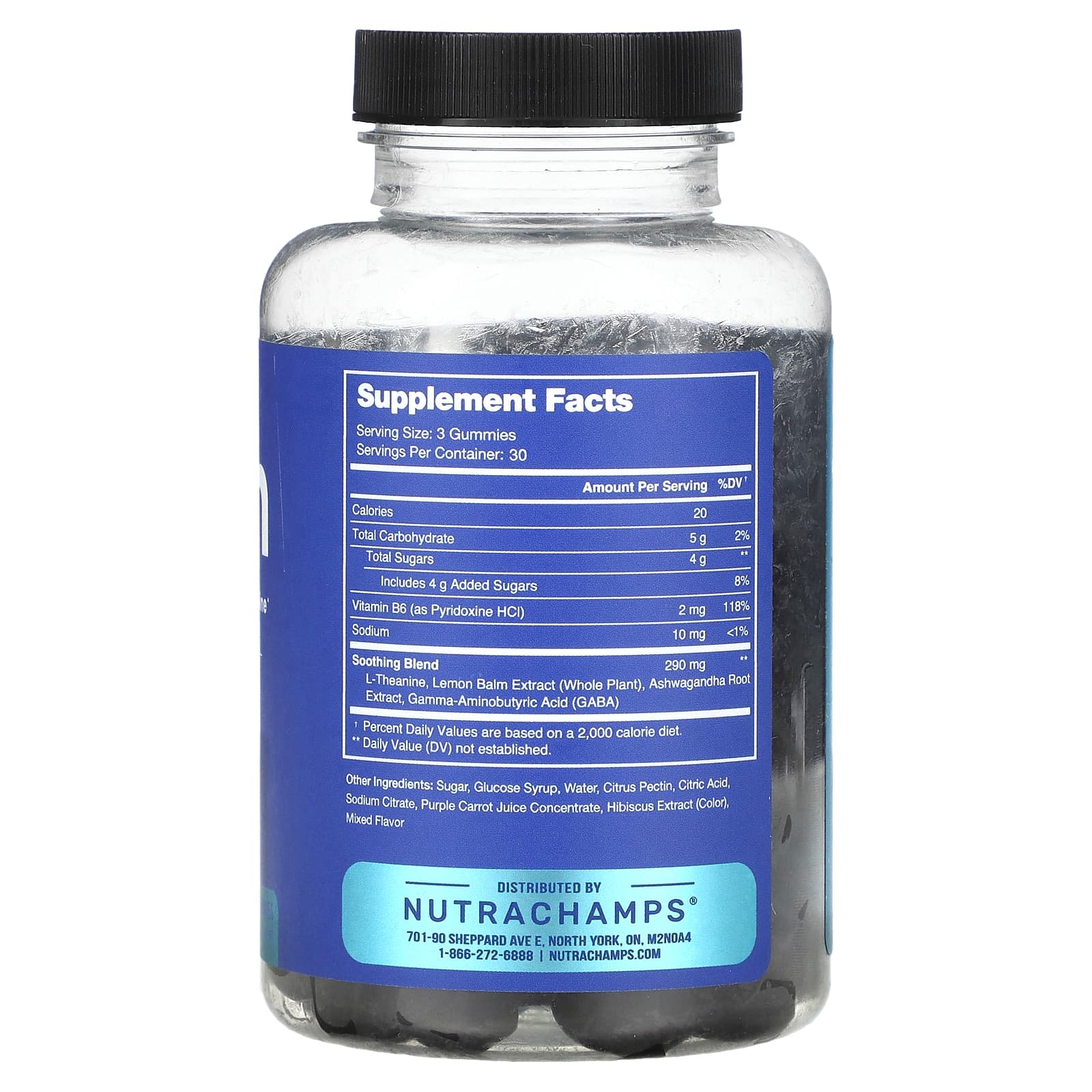 NutraChamps, Calm, Natural Berry, 90 Vegan Gummies - Image 2