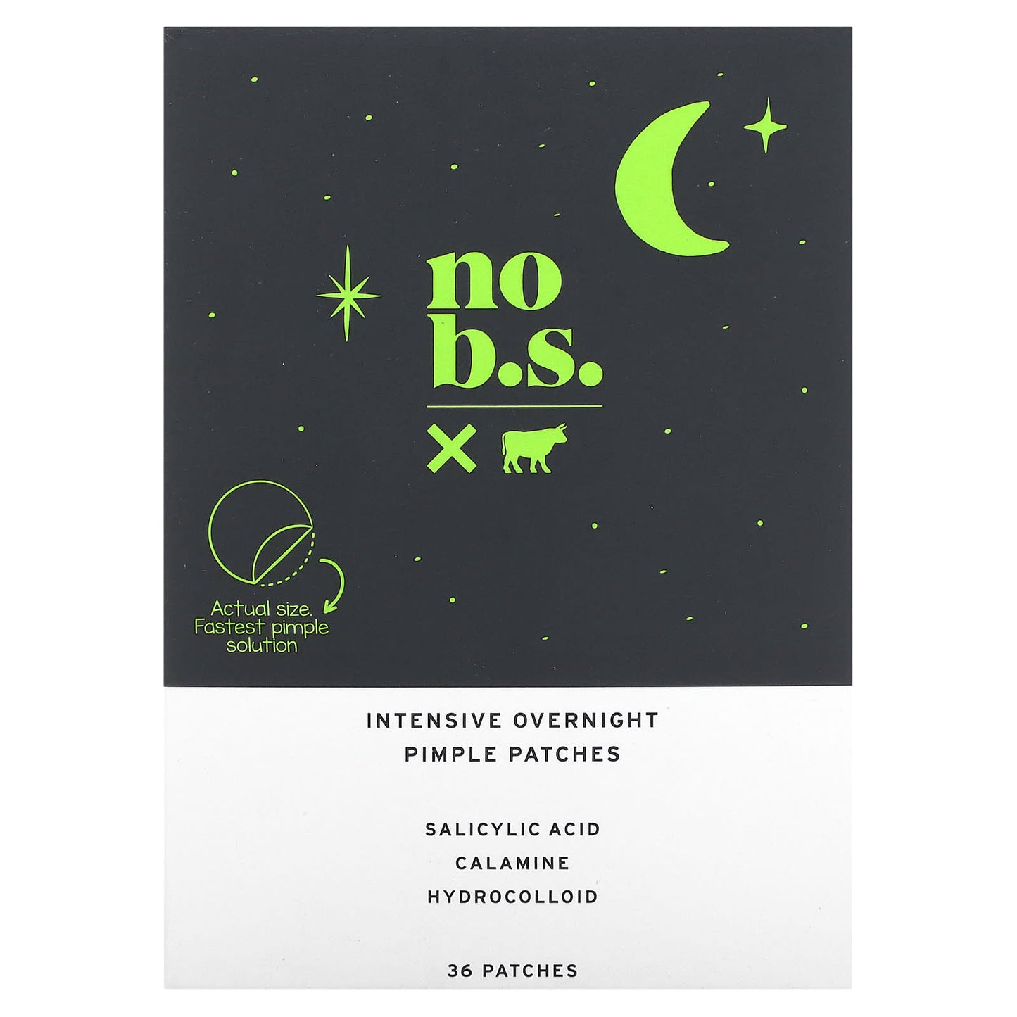 No BS Skincare, Intensive Overnight Pimple Patches , 36 Patches - Image 1