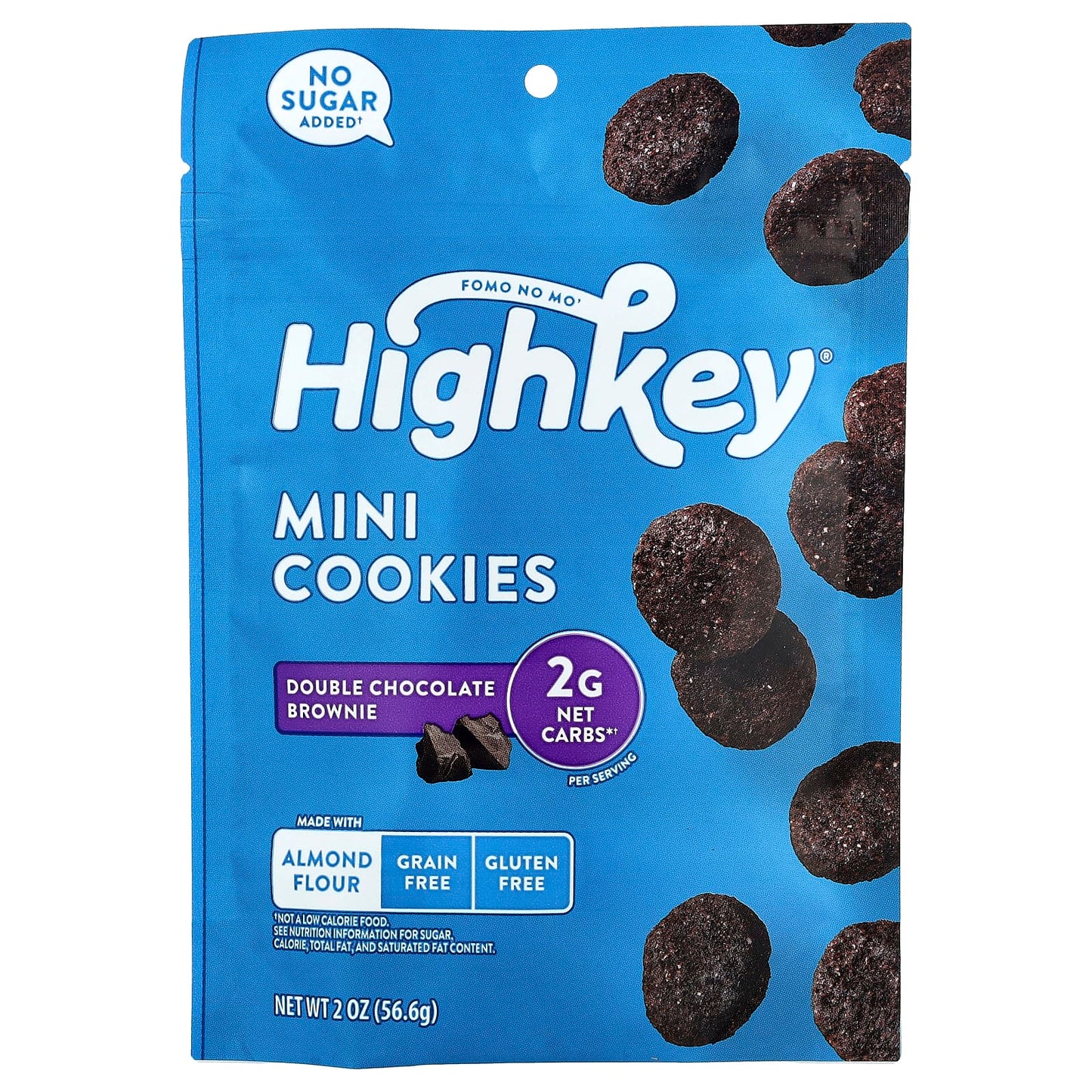 HighKey Double Chocolate Brownie Mini Cookies | 2 oz, Low Carb, No Sugar Added - Image 1