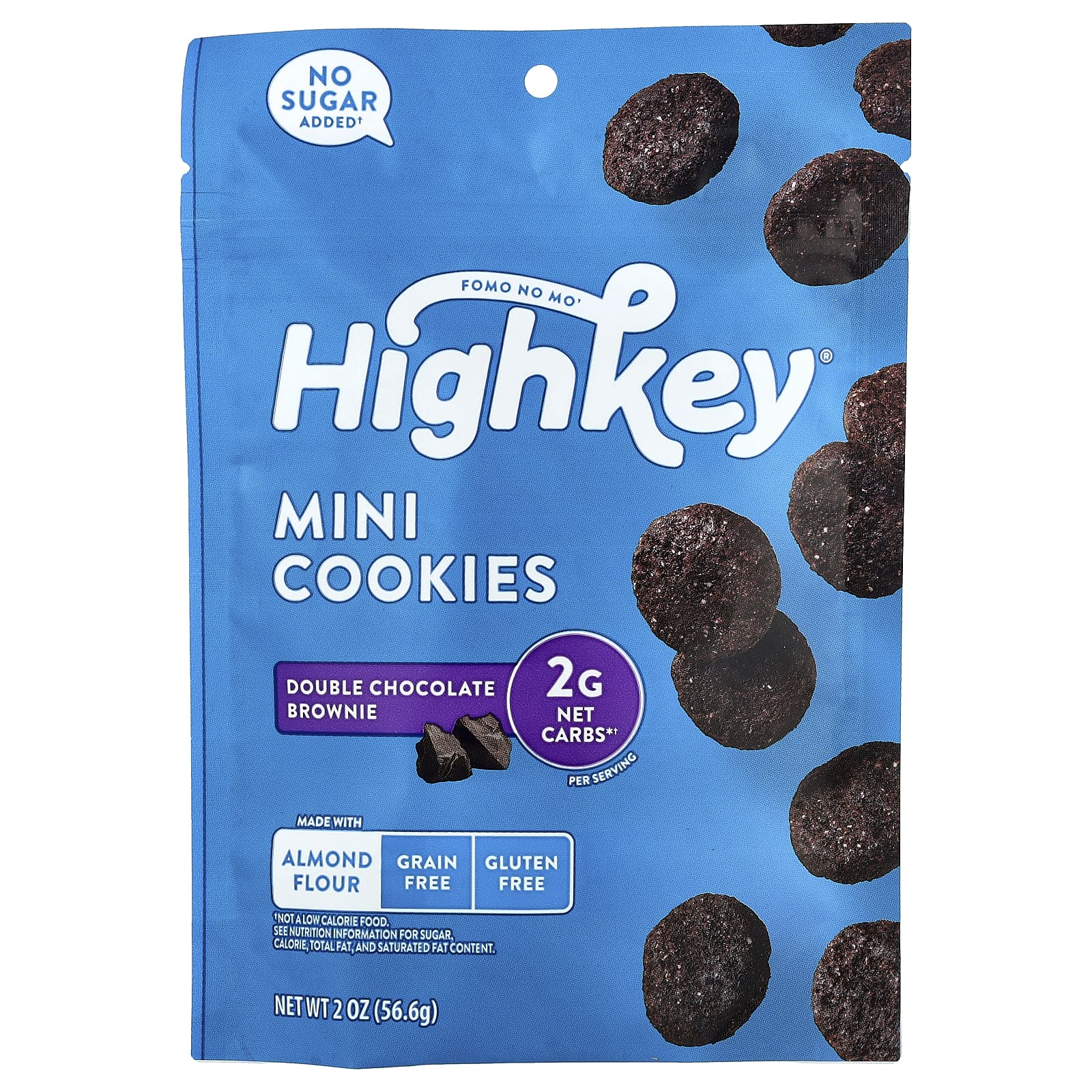 HighKey Double Chocolate Brownie Mini Cookies | 2 oz, Low Carb, No Sugar Added - Image 1