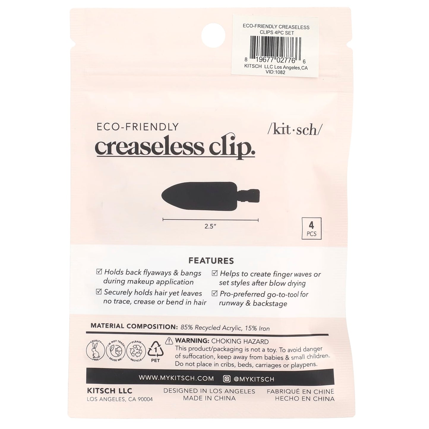 Kitsch, Eco-Friendly Creaseless Clip, 4 Pieces - Image 2