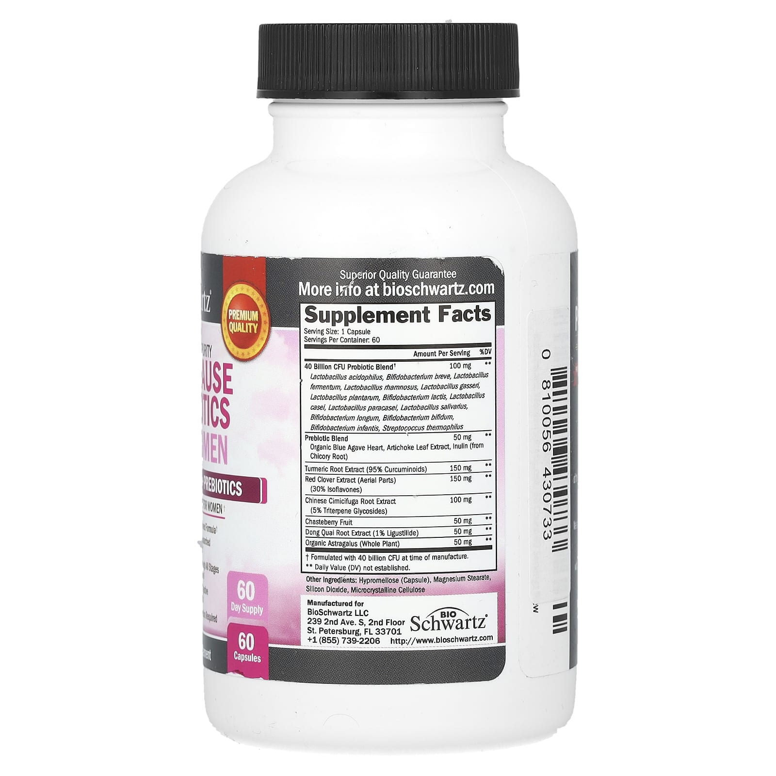 Menopause Support Probiotics for Women - BioSchwartz 60 Capsules - Image 2