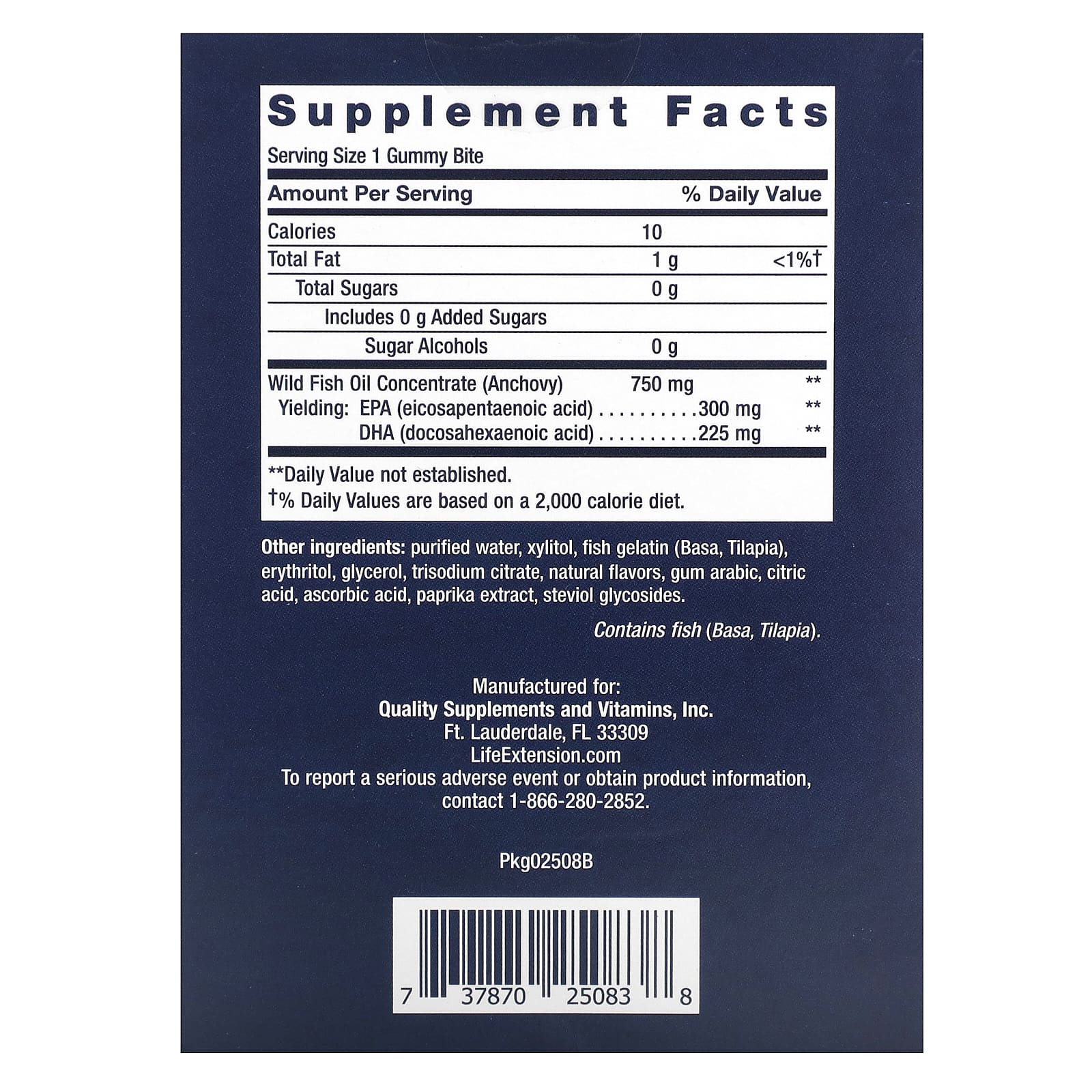 Life Extension, Omega-3 Fish Oil Gummy Bites, Tropical Fruit, 36 Gummy Bites (750 mg per Gummy Bite) - Image 2