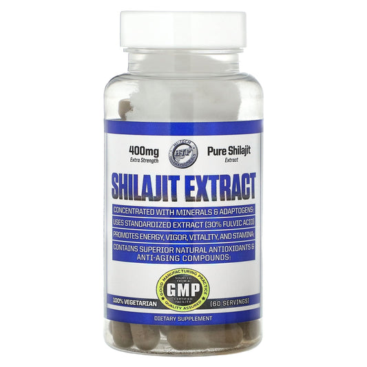 Extra Strength Shilajit Extract 400mg - 60 Veggie Capsules for Energy & Vitality - Image 1